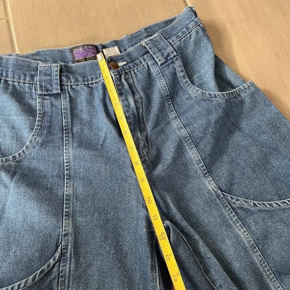 Vintage 90s Auraze for Beau Baker Multi Pocket Wide Leg Jeans - Picture 2 of 8